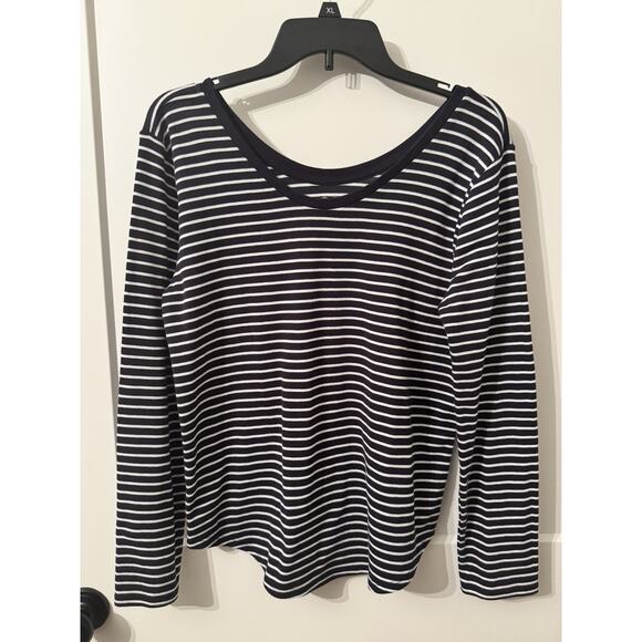 Women's Loft Scoop Neck T Shirt Top Sz L Resort Yacht Vacation Nautical Preppy - Picture 6 of 6